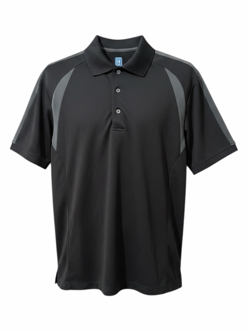 PGA Tour Black and Gray Polo Shirt